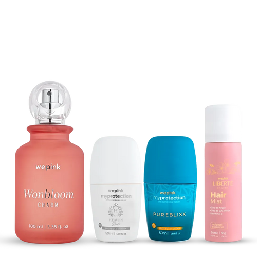 Kits Kit Wonbloom Charm + Roll-on Heaven Bride + Pureblixx + Hair Mist Liberté Exclusif - Wepink Kit Wonbloom Charm + Roll-on Heaven Bride + Pureblixx + Hair Mist Liberté Exclusif