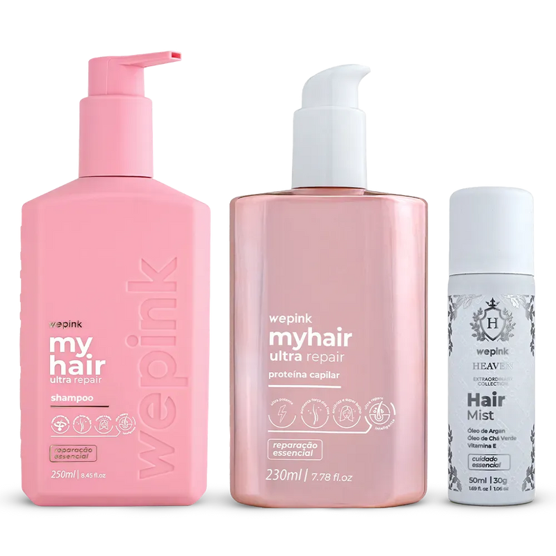 Kit Shampoo + Proteína Capilar + Hair Mist Heaven